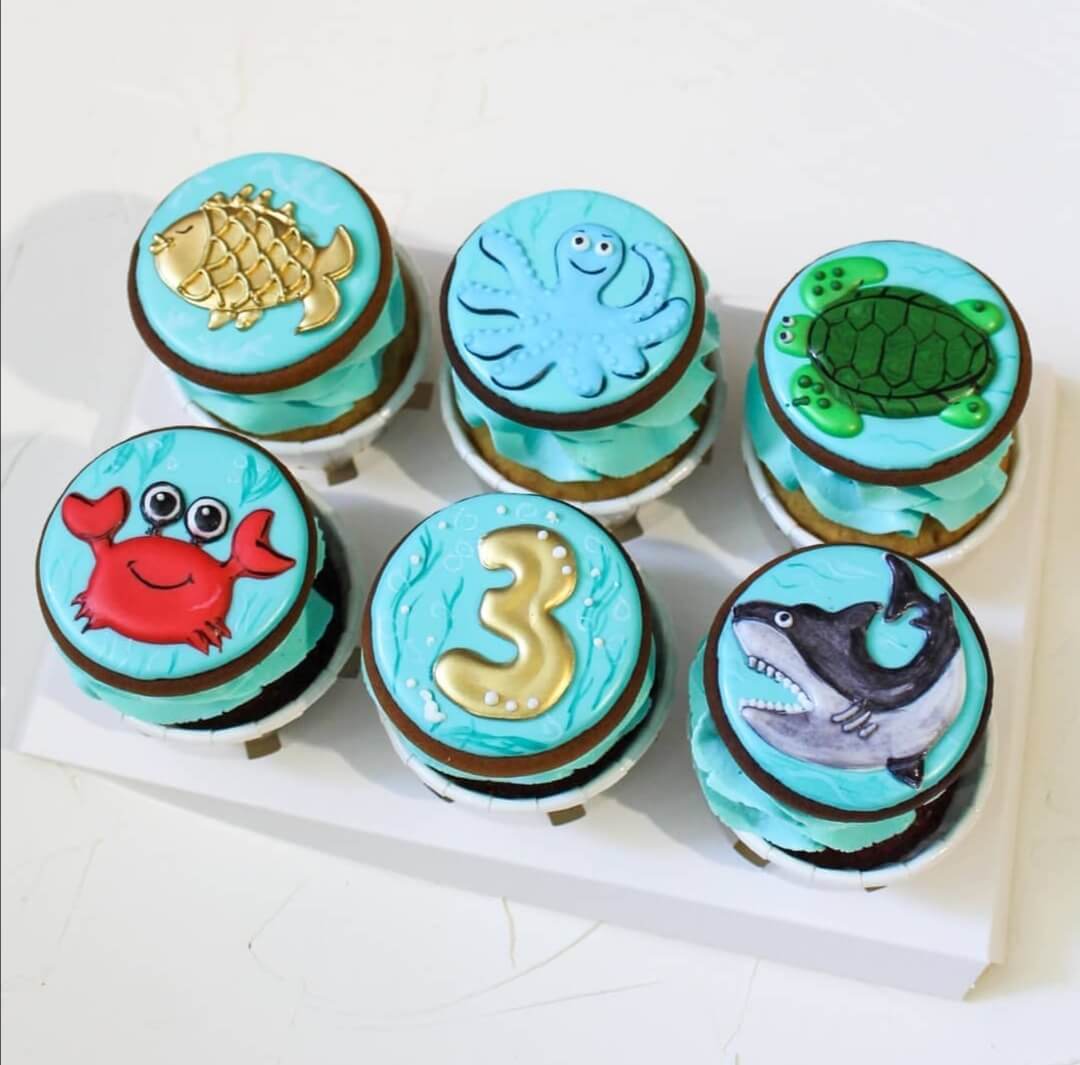 Капкейки "Морские жители"