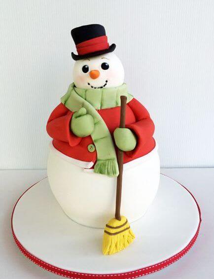 Торт добрый снеговик